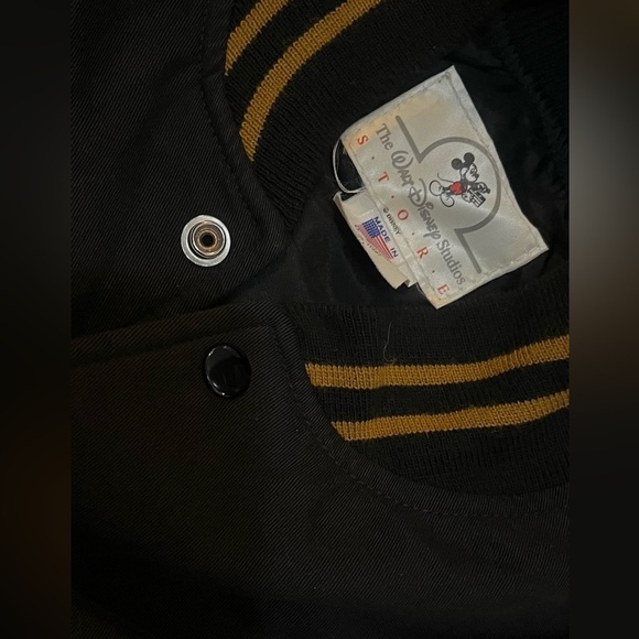 Vintage 90s Disney The Lion King Black Button Bomber Patchwork Jacket Size Large - Picture 3 of 3